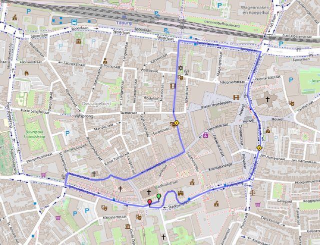 Route stad tour goede formaat